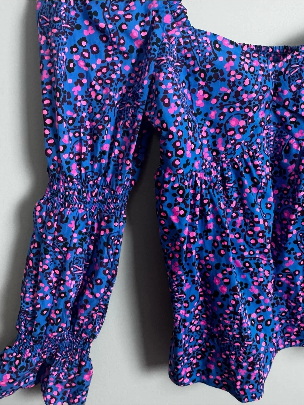 LILLY PULITZER | Preslee Blue Animal Print Square-Neck Peasant Top Women’s 4